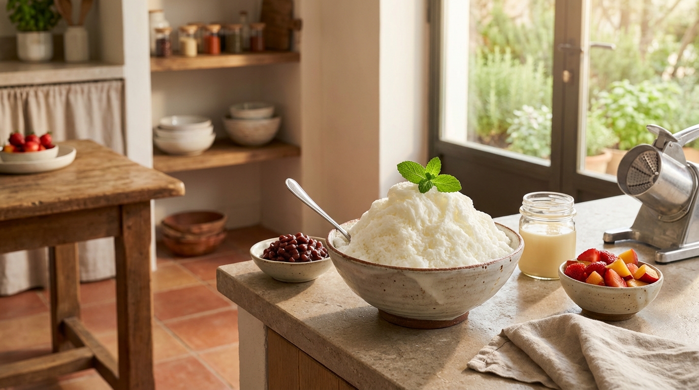 Bingsu (Patbingsu) : Glace Pilée Coréenne aux Haricots Rouges