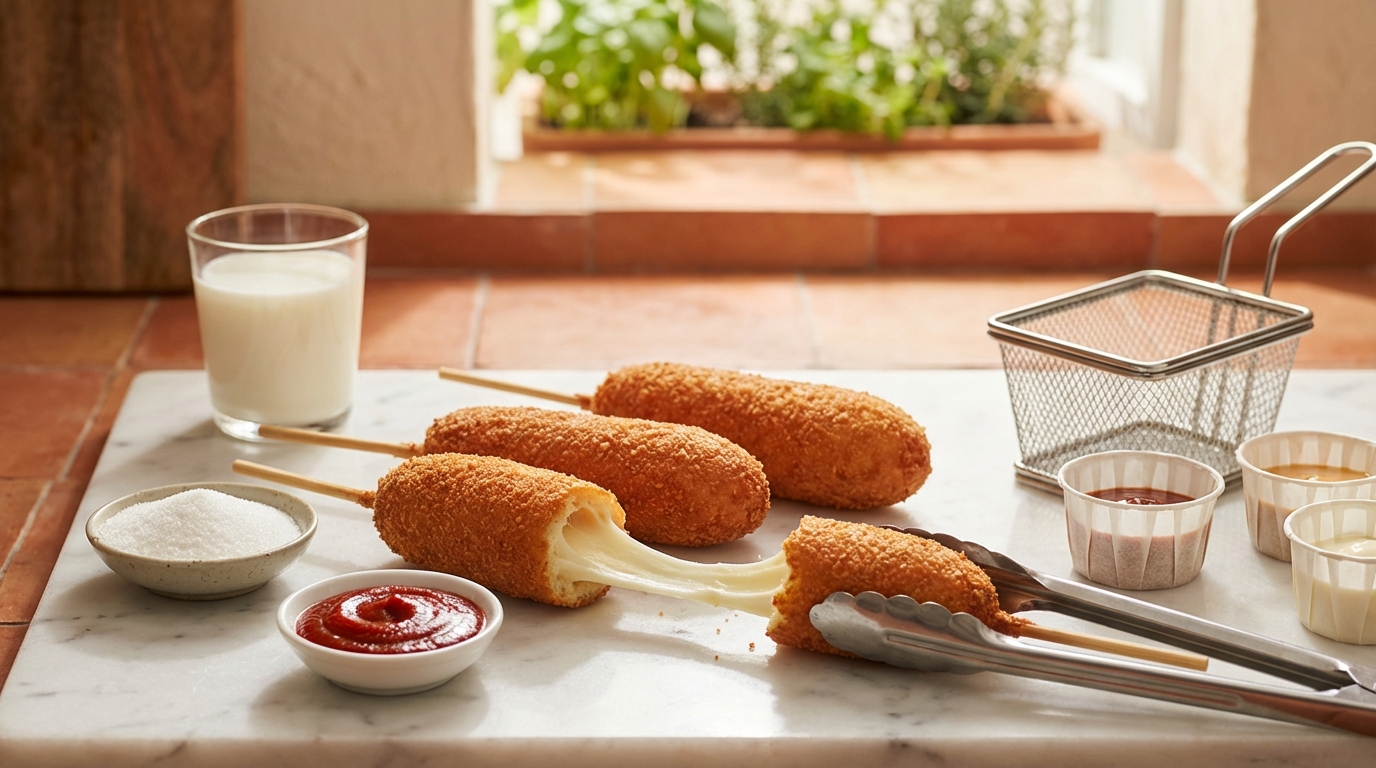 Corn Dog Coréen : Hotdog Pané au Fromage Fondant, Street Food Ultime
