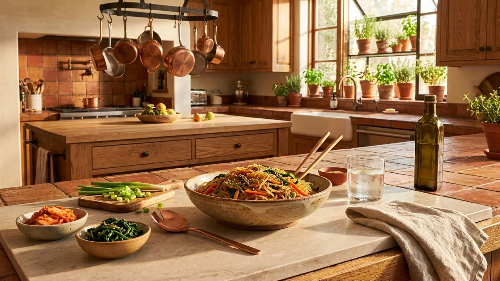 Japchae : Vermicelles de Patate Douce Sautées à la Coréenne