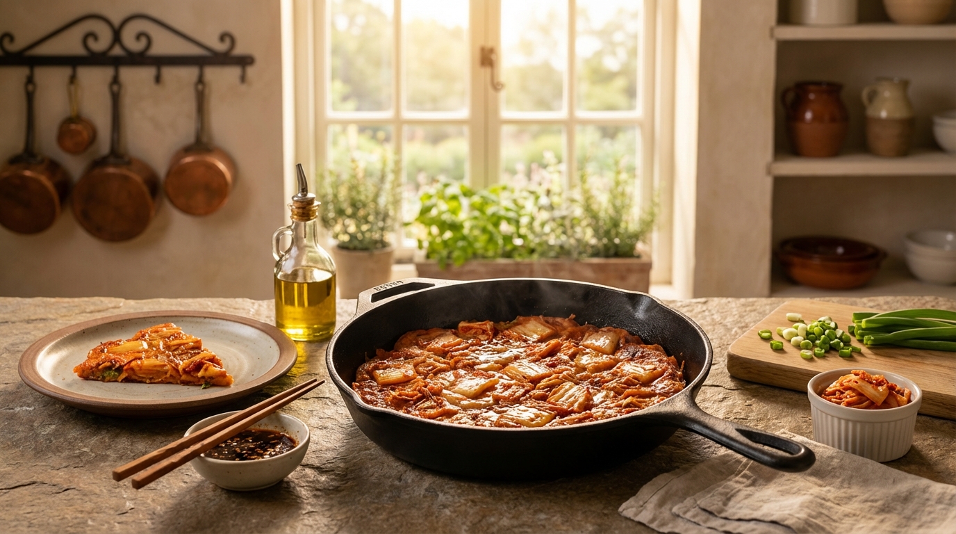 Kimchijeon (Crêpe au Kimchi) : Galette Croustillante et Épicée