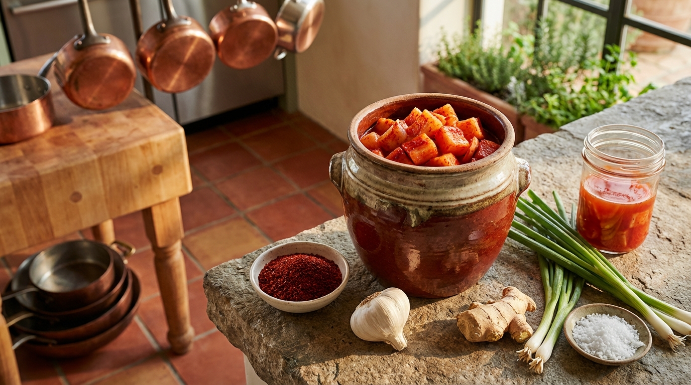 Kkakdugi : Kimchi de Radis en Cubes, Croquant et Pimenté