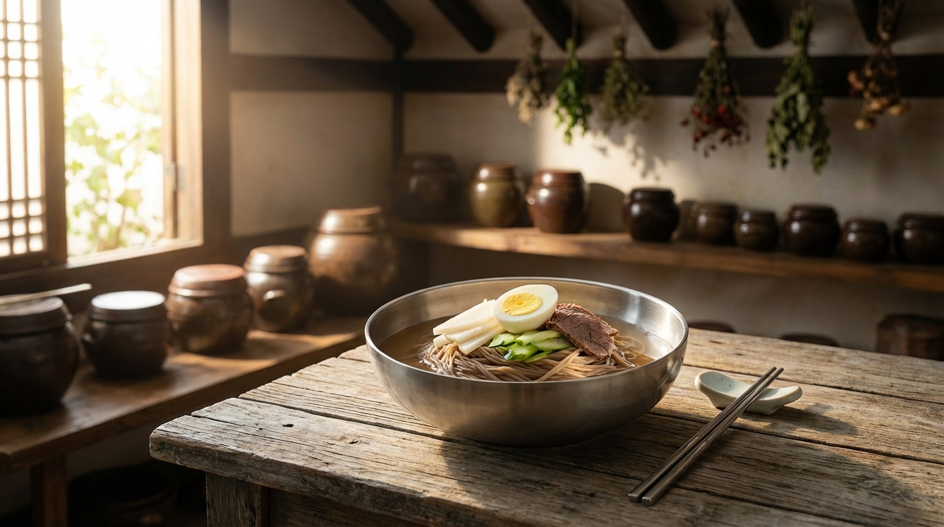Naengmyeon (Nouilles Froides) : La Fraîcheur Glacée de la Cuisine Coréenne