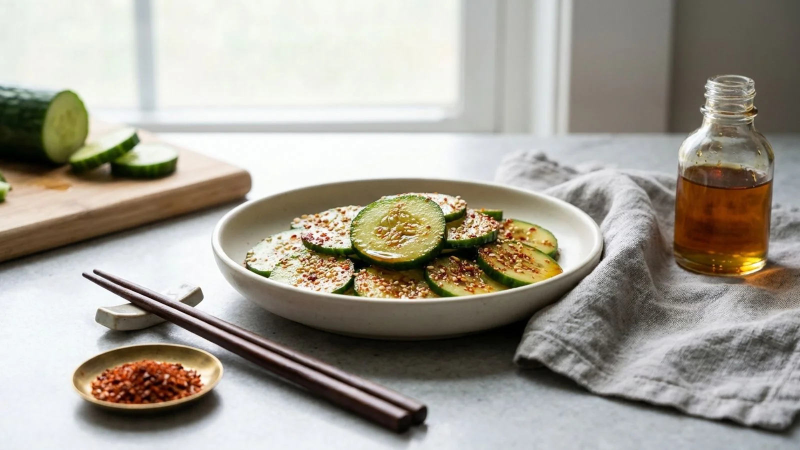 Oi Muchim : Salade de Concombre Pimentée Express