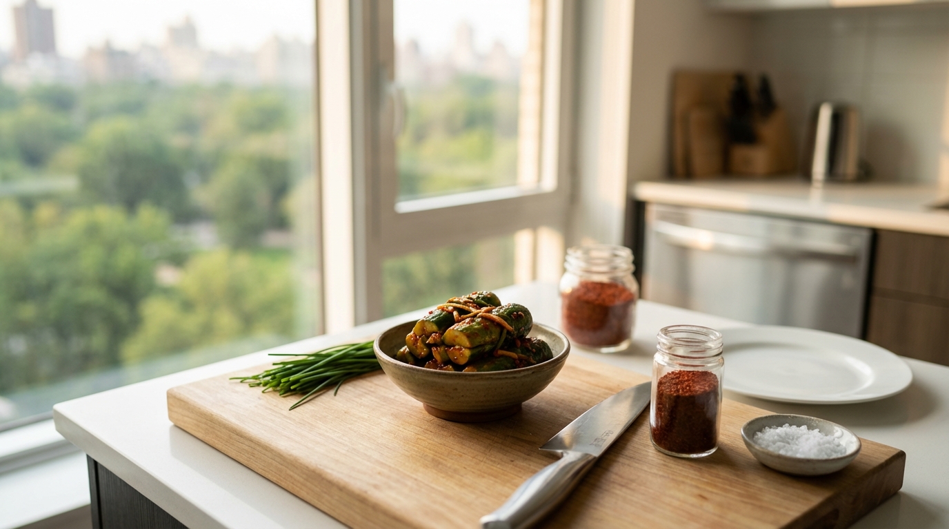 Oi Sobagi (Kimchi de Concombre) : Farci et Rafraîchissant