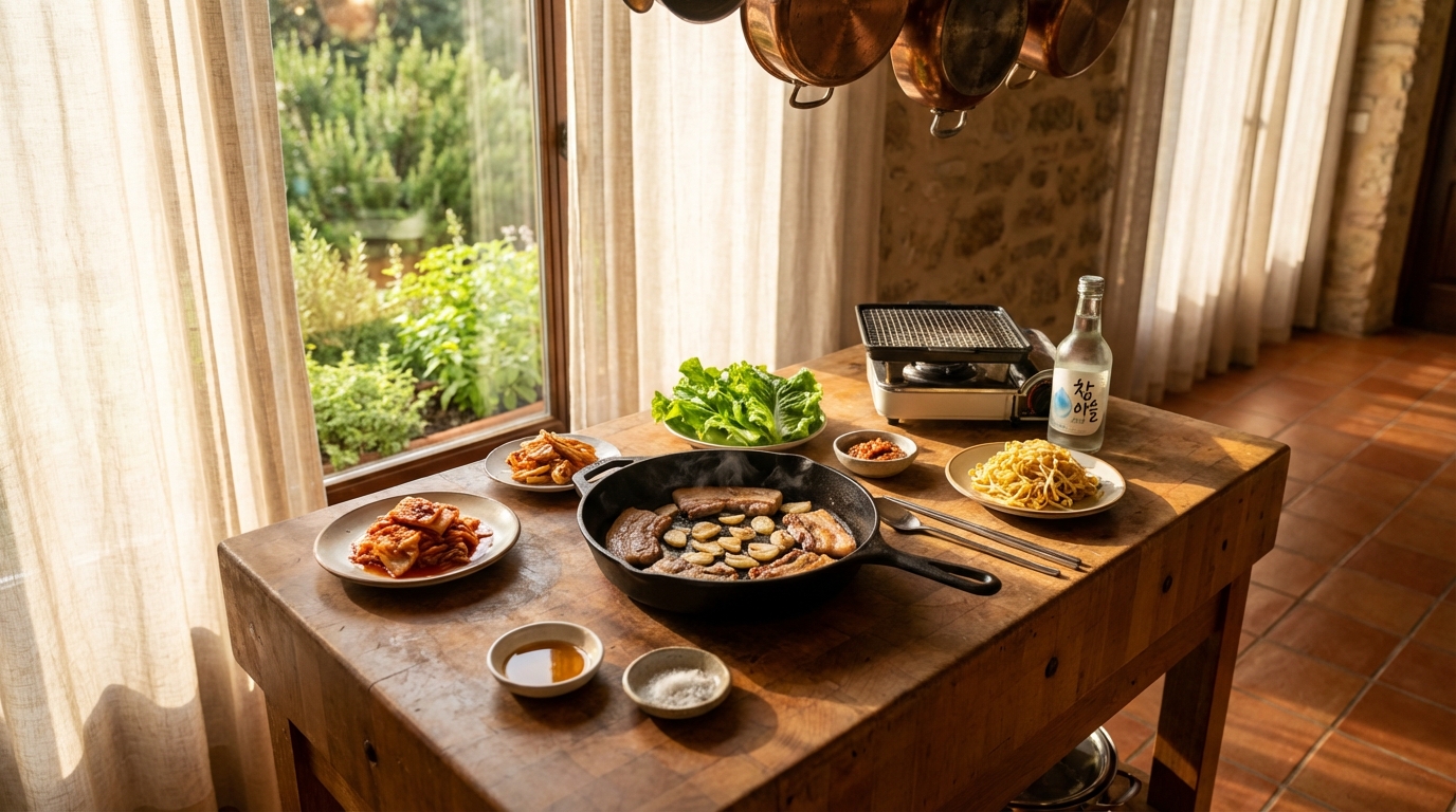 Samgyeopsal (Poitrine de Porc Grillée) : Le Rituel Convivial Coréen